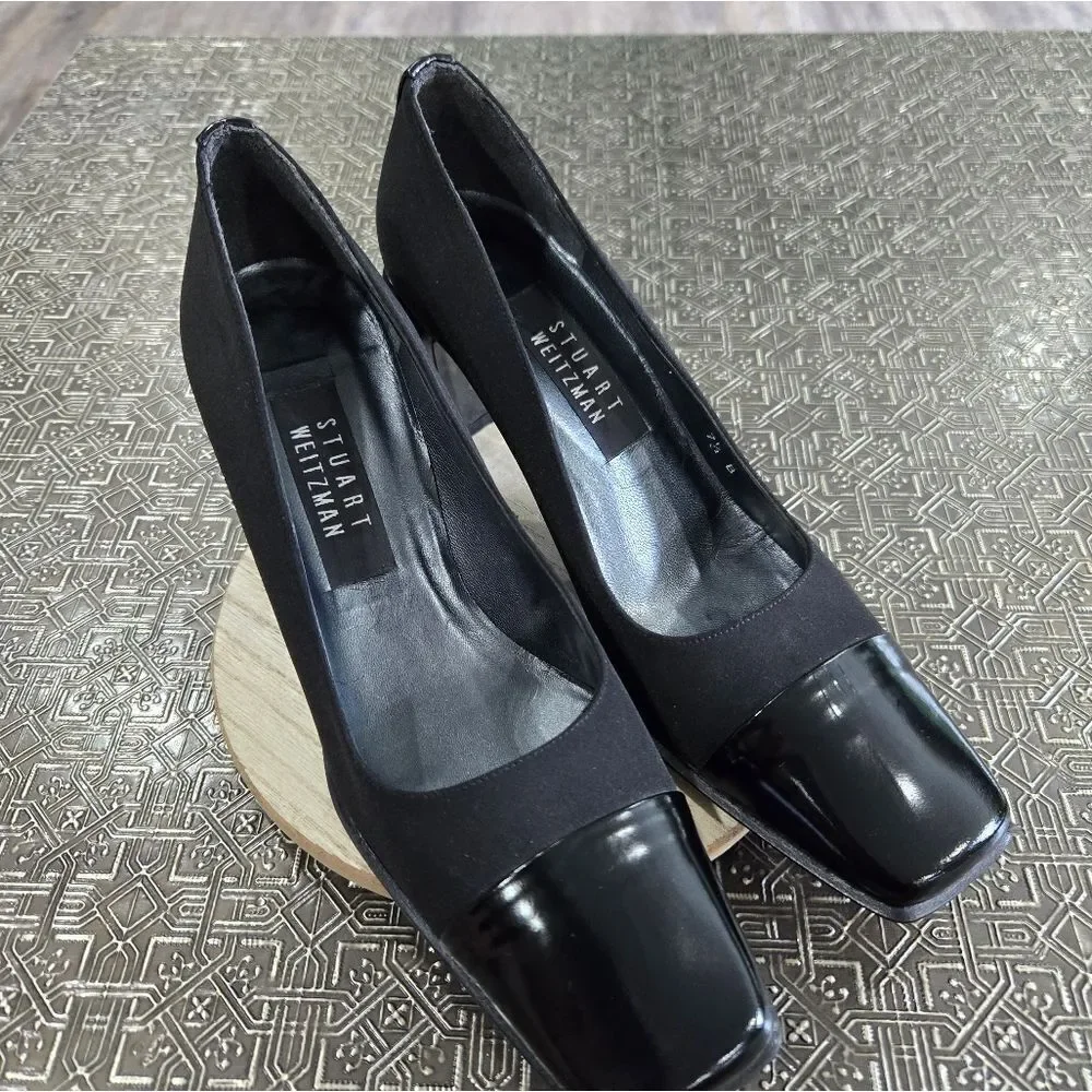 🐢 Stuart Weitzman Vintage Anna Black Pump Size 7.5